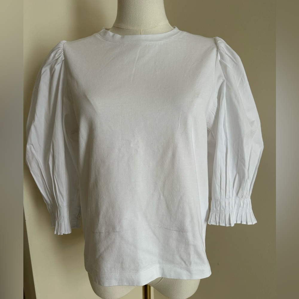 NWT Madewell Puff Sleeve Knit Top- Medium - Picture 2 of 8